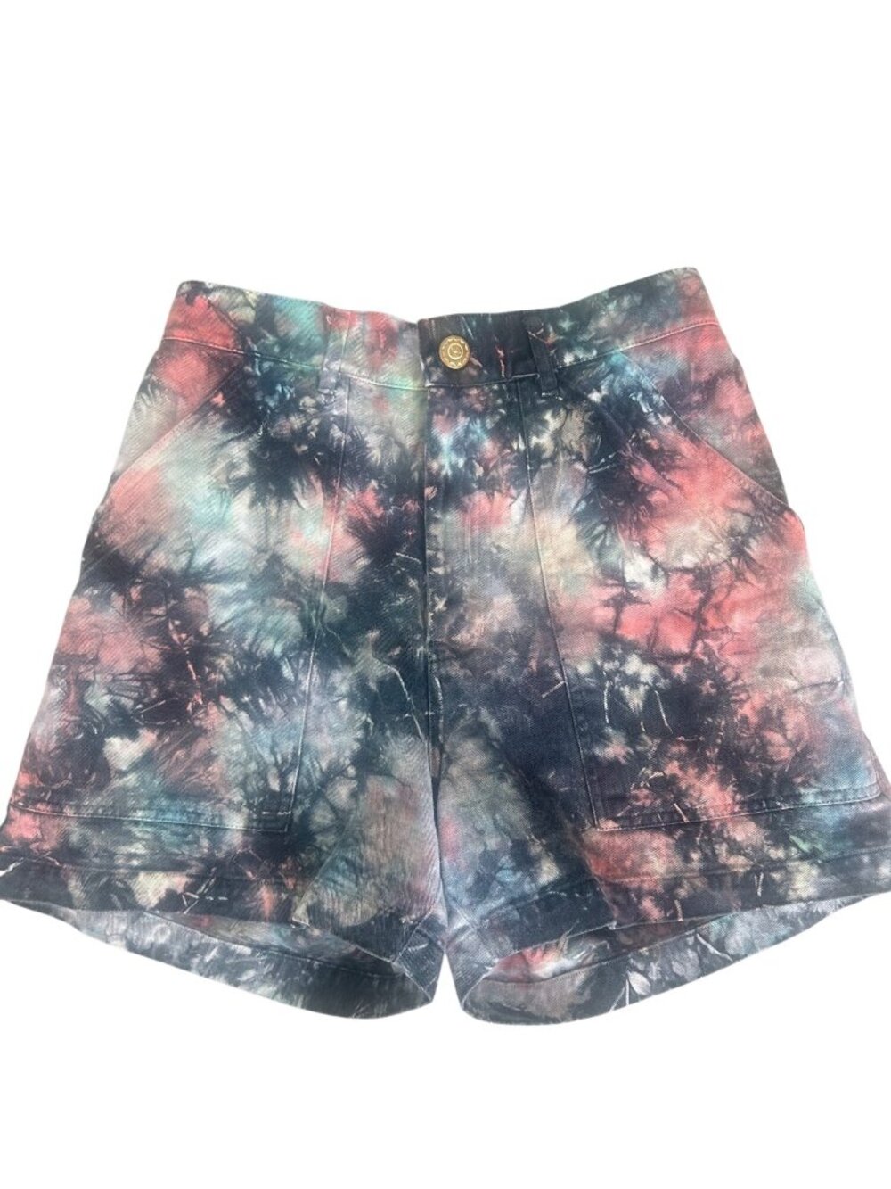 Big Bud Press Tie-Dye Cotton Work Shorts Womens Small